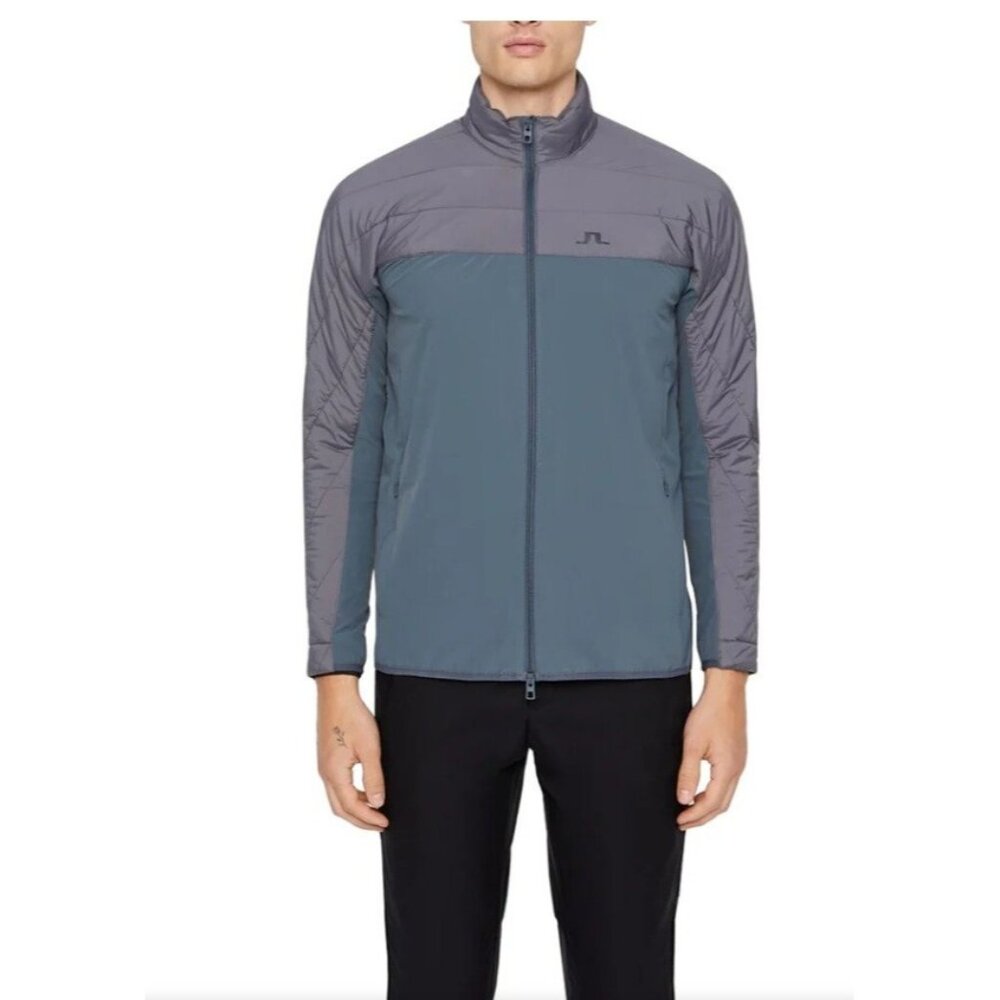 NEW J. Lindeberg Lux Softs Winter Hybrid Jacket LARGE Dark Gray Quilted